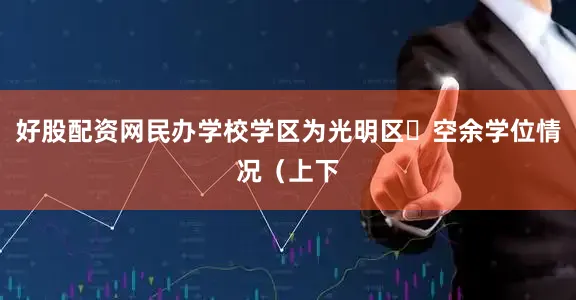 好股配资网民办学校学区为光明区✅空余学位情况（上下